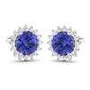 Image 2 : 14KT White Gold 1.44ctw Tanzanite and Diamond Earrings