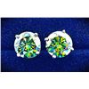 Image 1 : Sparkling 4 Ct VVs1 Emerald Green Fire Moissanite Earrings