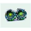 Image 2 : Sparkling 4 Ct VVs1 Emerald Green Fire Moissanite Earrings