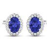 Image 2 : 14KT White Gold 1.24ctw Tanzanite and Diamond Earrings