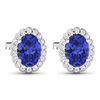 Image 3 : 14KT White Gold 1.24ctw Tanzanite and Diamond Earrings