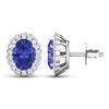 Image 4 : 14KT White Gold 1.24ctw Tanzanite and Diamond Earrings