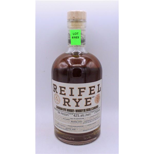 REIFEL RYE CANADIAN RYE WHISKY 750ML 42% ALCOHOL