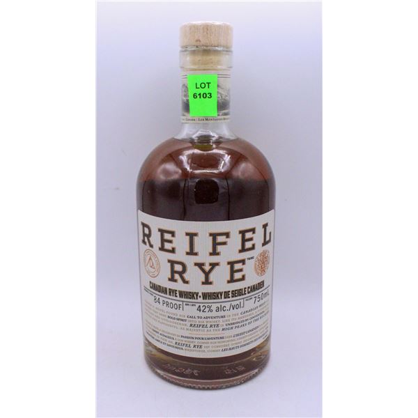 REIFEL RYE CANADIAN RYE WHISKY 750ML 42% ALCOHOL