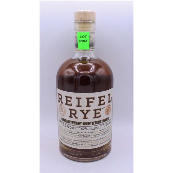REIFEL RYE CANADIAN RYE WHISKY 750ML 42% ALCOHOL
