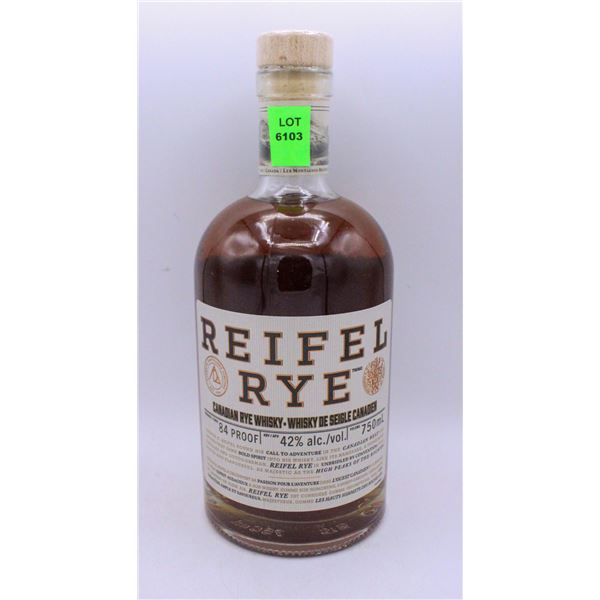 REIFEL RYE CANADIAN RYE WHISKY 750ML 42% ALCOHOL