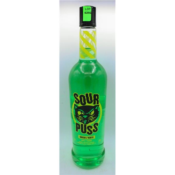 SOUR PUSS GREEN APPLE LIQUOR 750ML 15%
