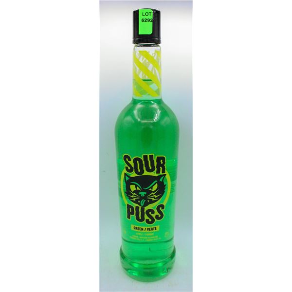 SOUR PUSS GREEN APPLE LIQUOR 750ML 15%