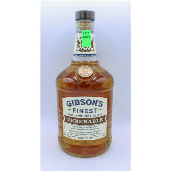 GIBSON'S FINEST CANADIAN WHISKY 750ML 40% ALCOHOL
