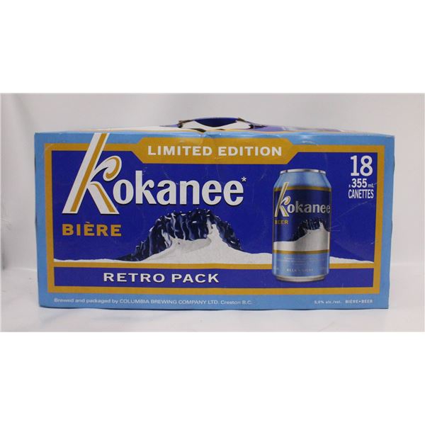 18 PACK KOKANEE BEER 5% ALCOHOL 18 X 355ML