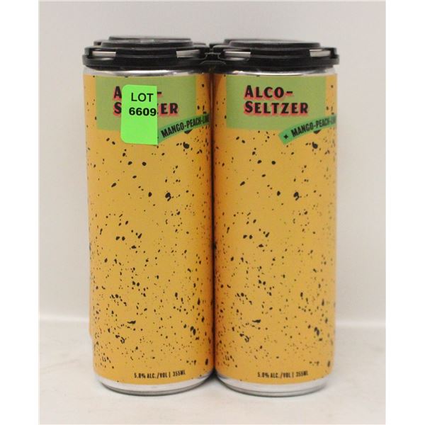 4 PACK ALCO-SELTZER MANGO PEACH LIME 5% ALCOHOL
