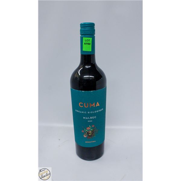 2022 CUMA MALBEC 750ML 13.5% ALCOHOL