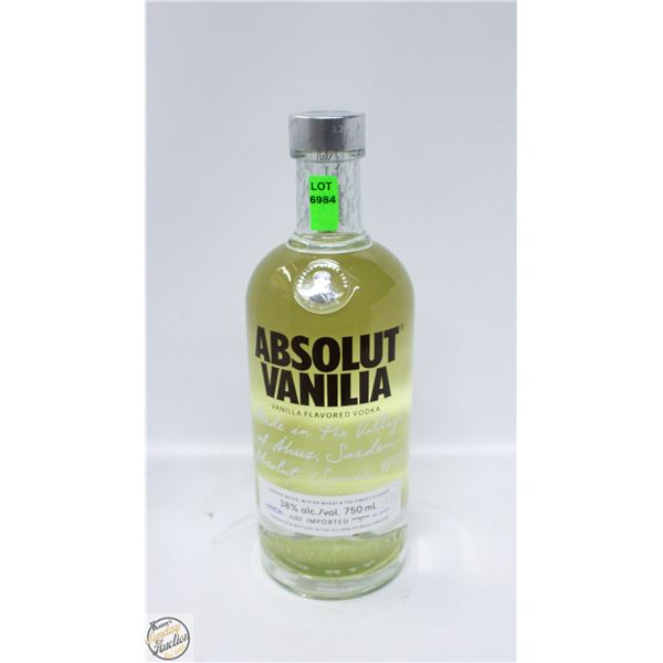 ABSOLUT VANILLA FLAVORED VODKA 750ML 38%