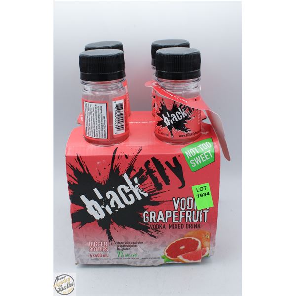 BLACK FLY VODKA GRAPEFRUIT MIXED DRINK 4X400ML 7%