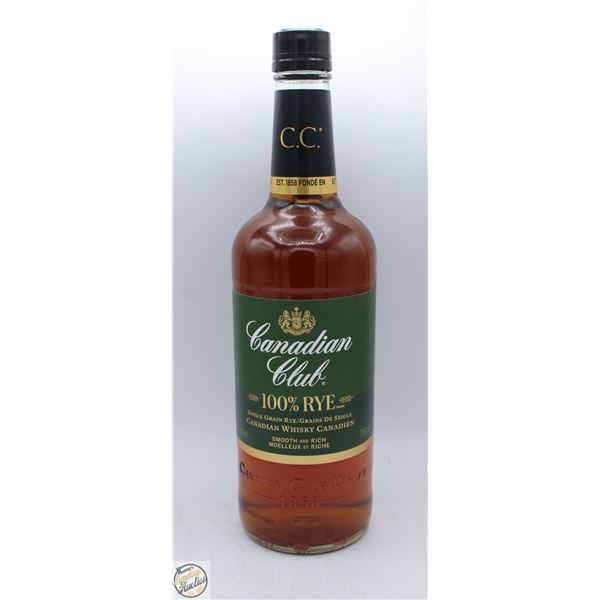 CANADIAN CLUB 100% SINGLE GRAIN RYE WHISKY 750ML