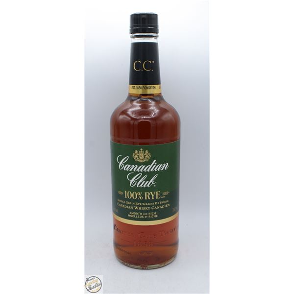 CANADIAN CLUB 100% SINGLE GRAIN RYE WHISKY 750ML