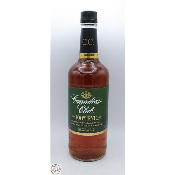 CANADIAN CLUB 100% SINGLE GRAIN RYE WHISKY 750ML