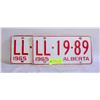 Image 1 : MATCHING SET OF 1965 AB LICENSE PLATES