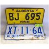 Image 1 : 1958 + 1966 AB LICENSE PLATES