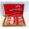 Image 1 : GOLD DESSERT 27 PIECE CUTLERY SET- NEW IN WOOD