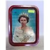 Image 1 : VINTAGE QUEEN ELIZABETH METAL TRAY- 16" X 12"
