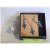 Image 1 : NECKLACE, EARRINGS & RING BLUE+ SILVER