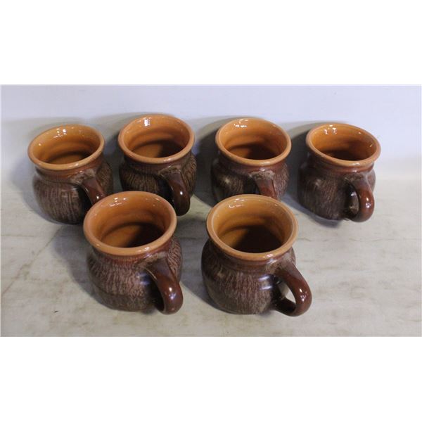 VINTAGE STONEWARE COFFEE MUG SET OF 6