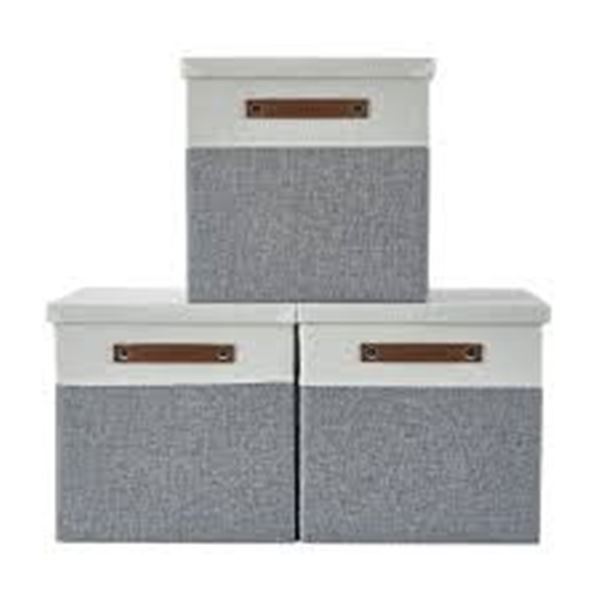 NEW 3 DECOMONMO GREY FOLDABLE STORAGE BOXES
