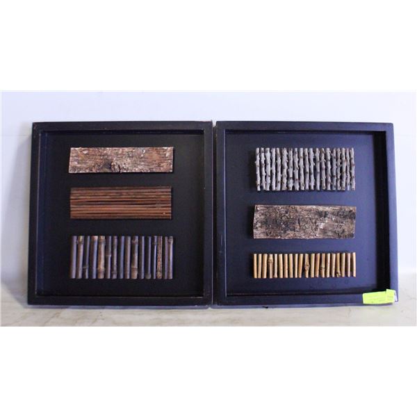 SET OF 2 BOHO SHADOW BOX ART