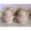 Image 1 : SOLID WOOD ROUND 4" BUN FOOT FURNITURE LEGS (4)