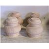 Image 1 : SOLID WOOD ROUND 4" BUN FOOT FURNITURE LEGS (4)