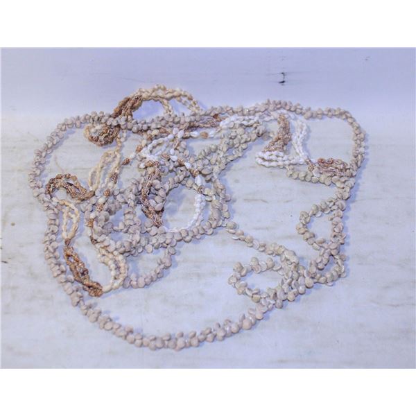 LOT OF 5 VINTAGE SEA SHELL NECKLACES