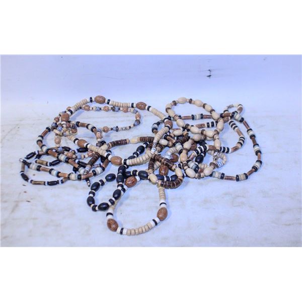 10 WOOD BEADED NECKLACES MADE IN PHILIPINE