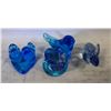 Image 1 : LOT OF 4 BLUE GLASS ANIMALS