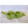 Image 1 : 2 GREEN MATCHING TEA LIGHT CANDLE HOLDERS