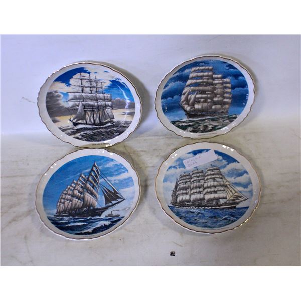 BOAT SHIP SET OF 4 COLLECTICBLE PLATES