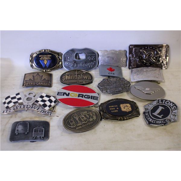 LOT OF 16 BELT BUCKLES