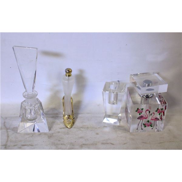 LOT OF 4 VINTAGE PERFUME BOTTLES