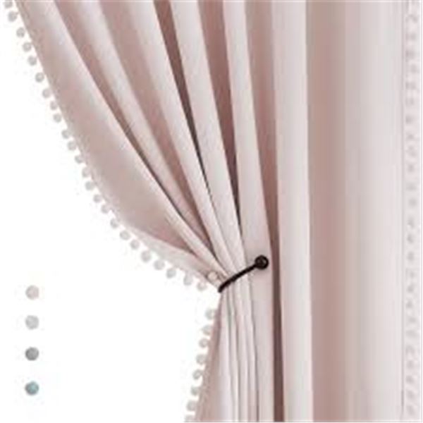 NEW NSF POM POM CURTAINS 63" PINK