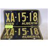 Image 1 : MATCHING SET OF 1969 AB LICENSE PLATES