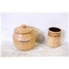Image 1 : VINTAGE POTTERY COOKIE JAR & UTENSIL HOLDER