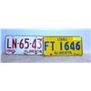 Image 1 : 1961 + 1965 AB LICENSE PLATES