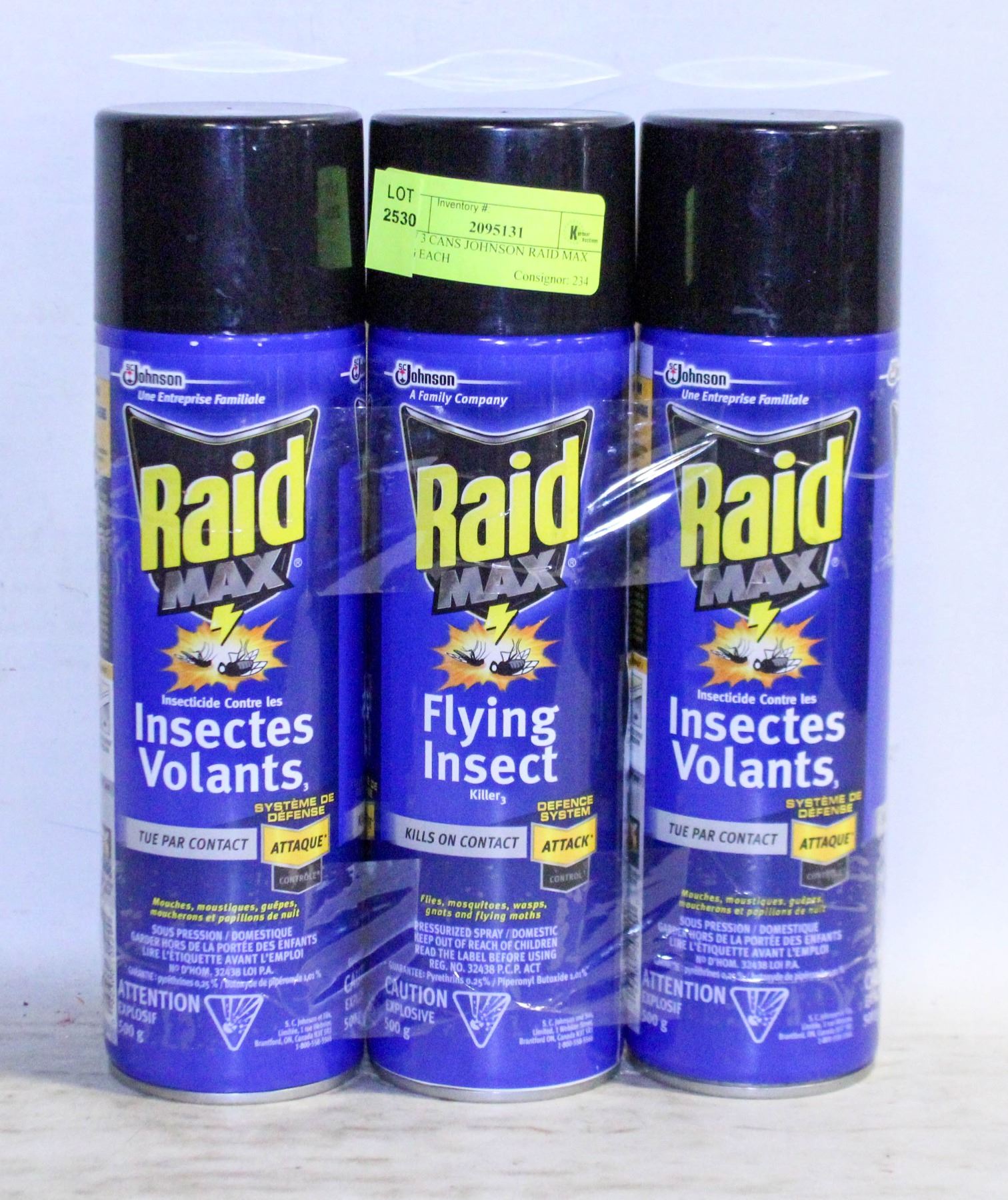 NEW 3 CANS JOHNSON RAID MAX 500G EACH