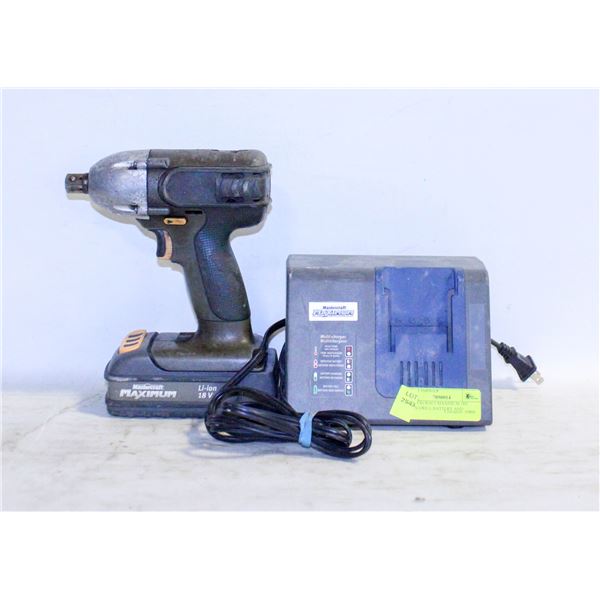 MASTERCRAFT MAXIMUM 18V LI-ION DRILL BATTERY AND