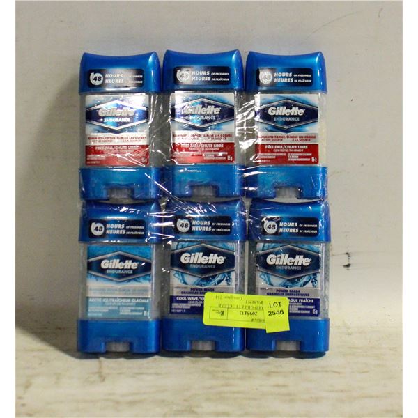 NEW 6 SEALED GILLETTE CLEAR GEL TRANSPARENT