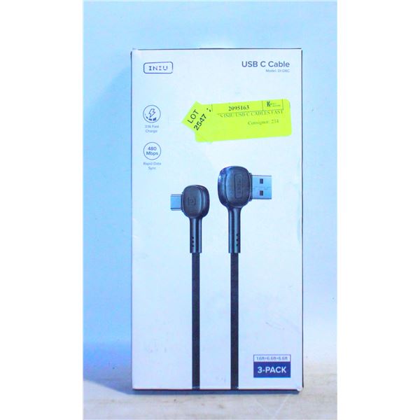 NEW 3 PKS INIU USB C CABLES FAST CHARGE &