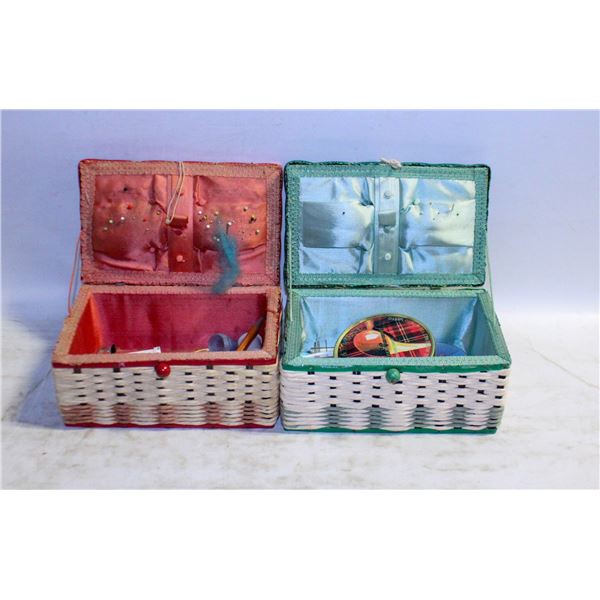 2 VINTAGE SEWING KITS WITH ASST. NOTIONS