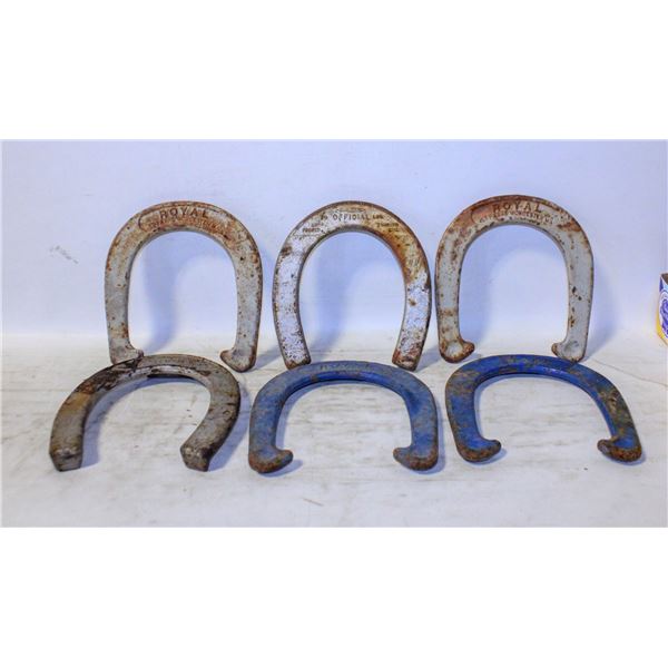 6 METAL HORSE SHOES