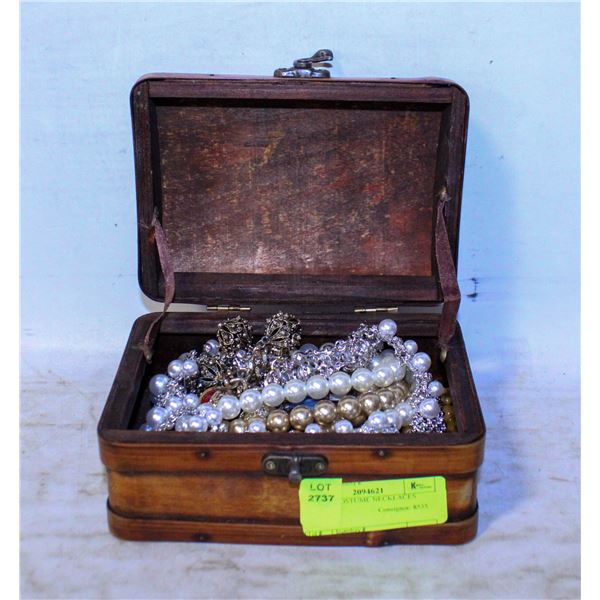 BOX OF COSTUME NECKLACES
