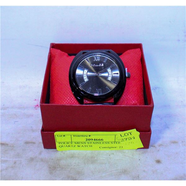 POLICE MENS STAINLESS STEEL QUARTZ WATCH